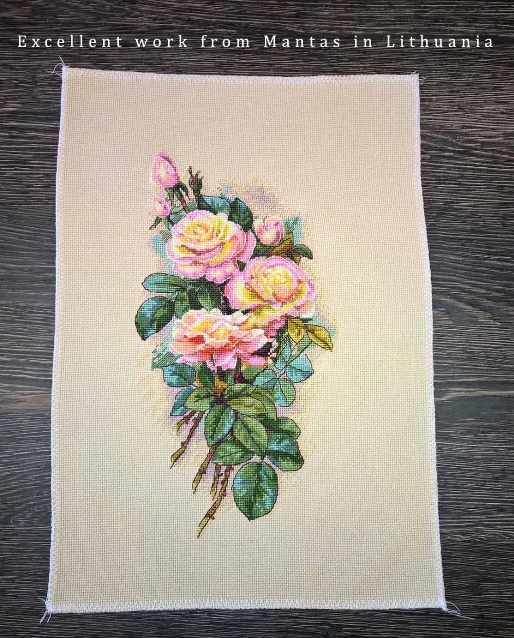 Amishop-Beautiful Lovely Counted Cross Stitch Kit, Vintage Roses