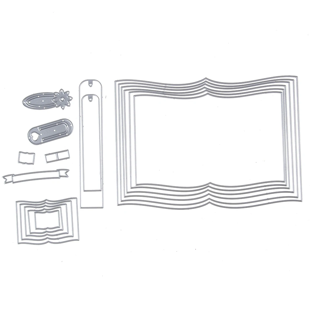 Books Frame Metal Cutting Dies Scrapbooking Album Paper Craft Stencil Embossing Decor Dies for Card Making Decorative Diecut image 3