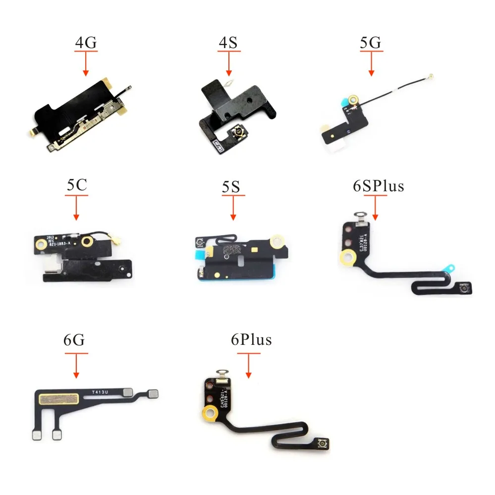 WIFIสัญญาณเสาอากาศFLEX CABLEสำหรับiPhone 4 4S 5 5S 5c 6 plusทำงานสุทธิเชื่อมต่อเสาอากาศWIFIเปลี่ยนสายเคเบิลFlex