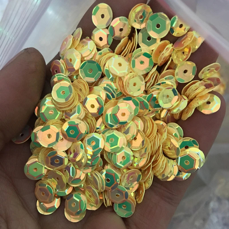 50g(2000pcs) 6mm Round Brilliant PVC loose Sequins Paillettes for Scrapbook/Nail Art manicure/sewing/wedding decoration confetti