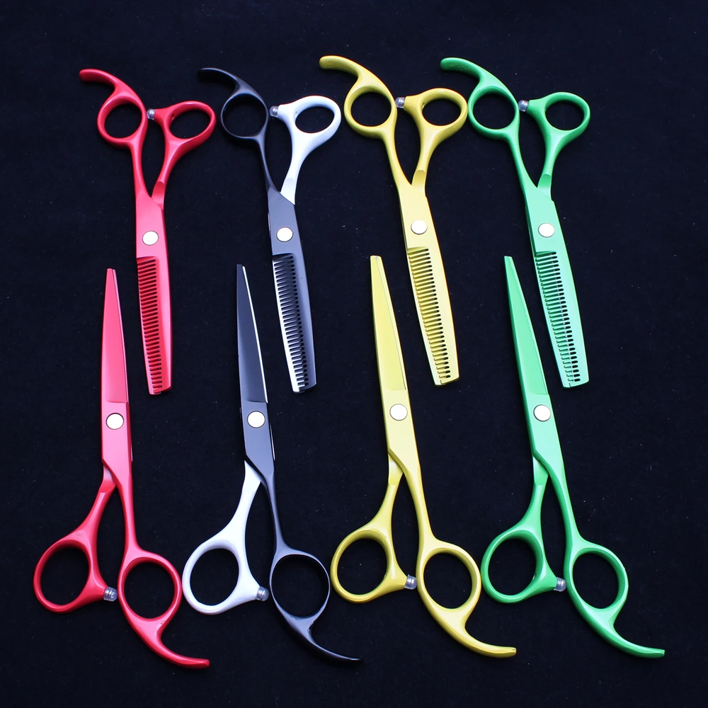 

1Pair C1023 5.5'' 16cm 440C Customized Logo Haircut Set Barber Shop Cutting Scissors Thinning Shears Professional Hair Scissors