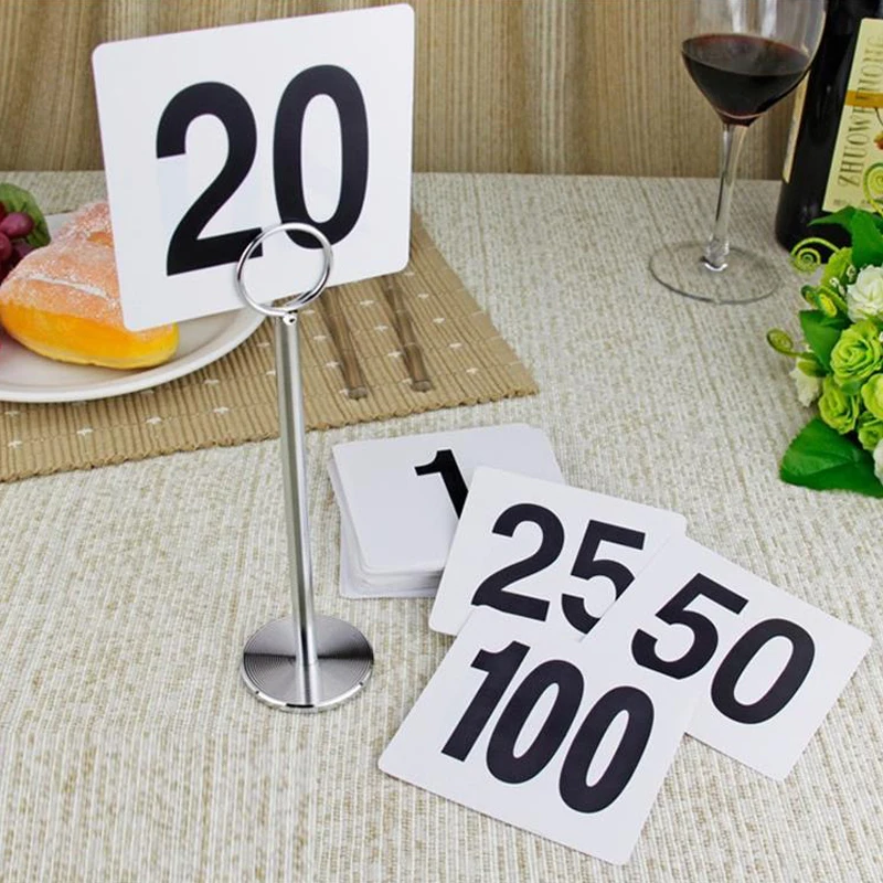 

New Arrival 1-100 Double Side Plastic Table Numbers 3.9 by 3.7-Inch White Durable Bold numbers Wedding Accessories Restaurant