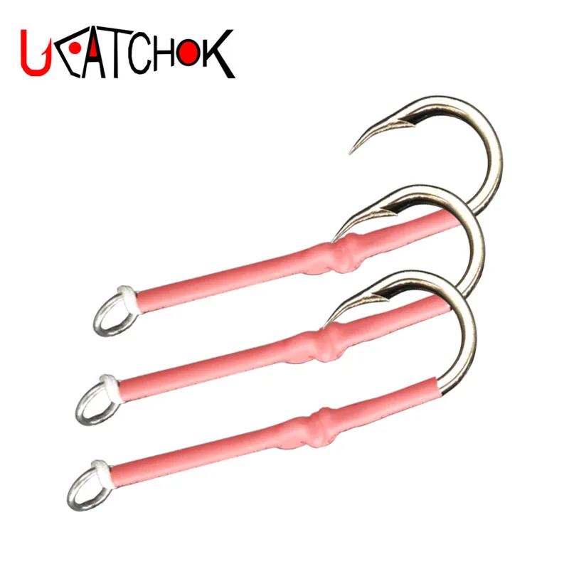 2pcs/pack  super large size domestic assist hook sea big game fishing boat trolling lure fishing bait hook big roped hook