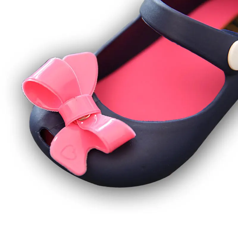 Cute Bowtie girl sandals Princess Soft Anti-slip baby Shoes jelly summer Spring children toddler kids shoes zapatos