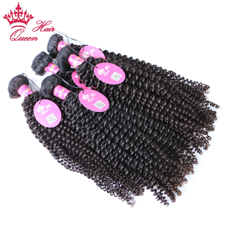 Queen Hair Official Store Kinky Curly 1/3/4 Bundles Brazilian Virgin Raw Hair 100%  Unprocessed Human Hair Weaving Natural Color