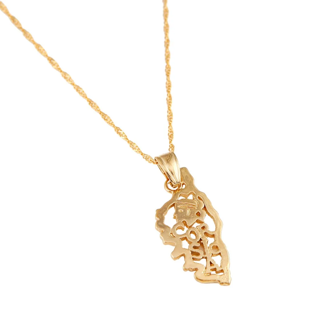 Map Of Corsica Necklace Pendant Chain For Women Gold Color Jewelry Corsica France Map