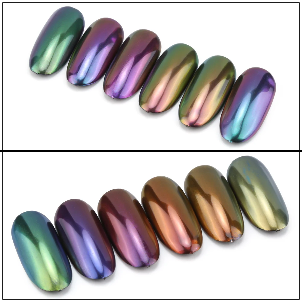 TCT-249 Unicorn Chameleon Powder Magic Powder Multi Chrome Nail Powder Rainbow Powder Nails Glitter Aurola Glitter Henna Makeup