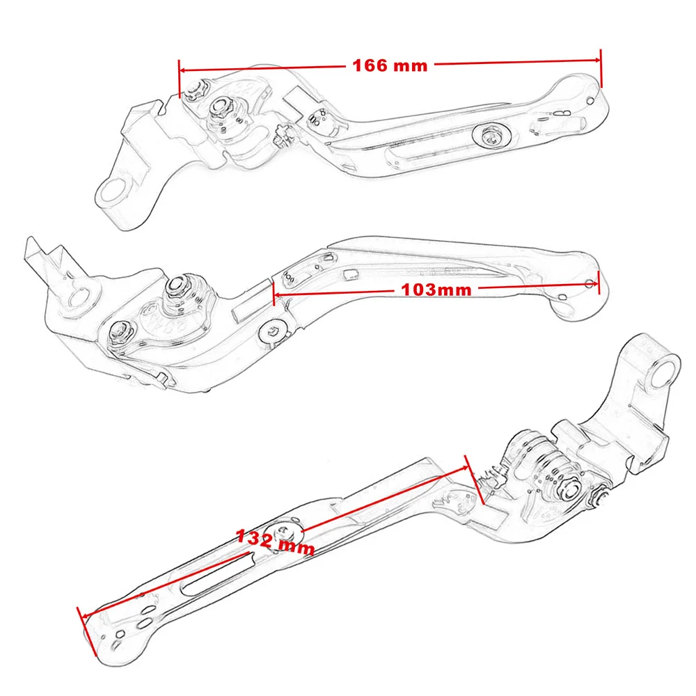 Alavanca de embreagem dobrável do punho do freio da motocicleta para honda vfr800 1998-2001 para cbr1100xx/blackbird 1997-2007 para st1300/a 03-07