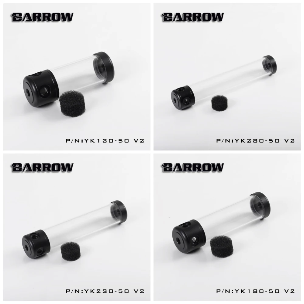 Barrow YK130 YK180 YK230 YK280 V2 50mm Acrylic Transparent Reservoir Tank 130mm 180mm 230mm 280mm