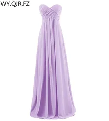 QNZL-100M#Ball gown purple orange Strapless long bridesmaids dresses bride wedding toast Party prom dress cheap wholesale custom