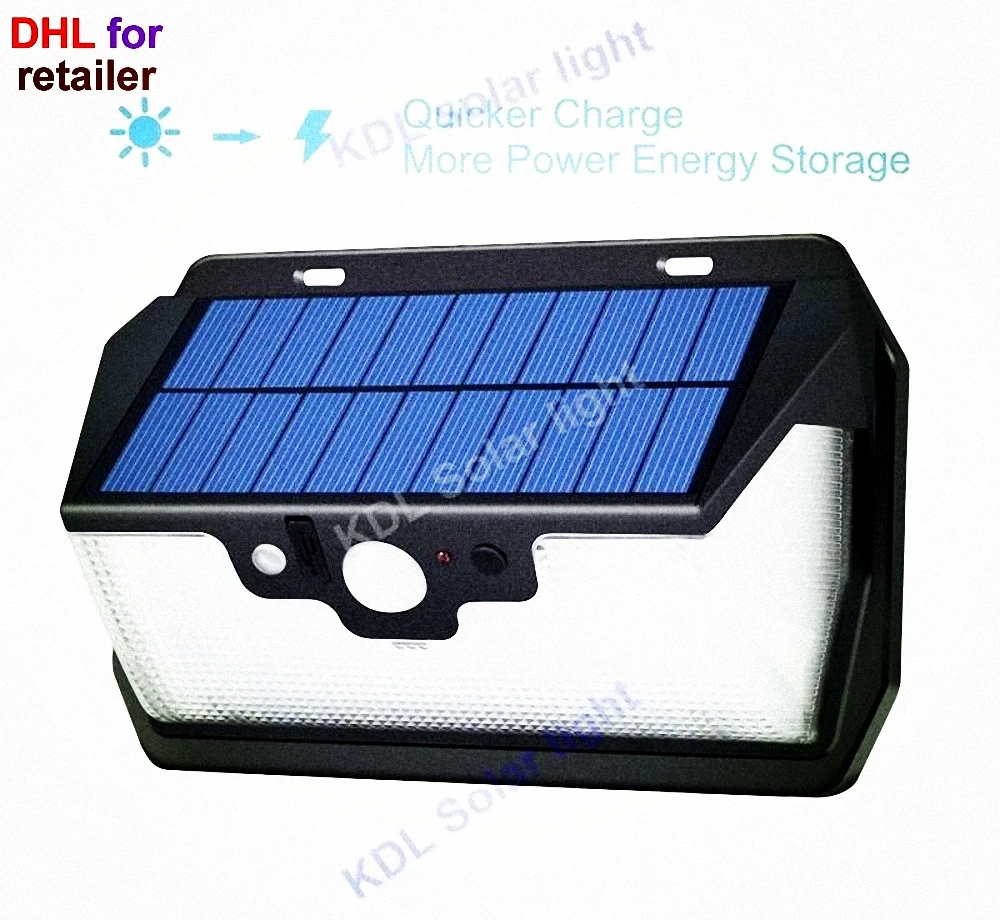 55 LED 900lm Solar Light remote control radar smart  3 side lighting Leds   Waterpr IP  cam street wall lamp yard camp