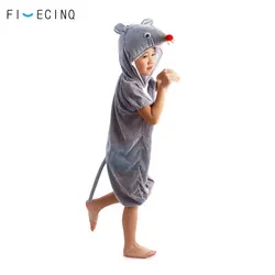 Disfraz de Cosplay de ratón pequeño para niño y niña, pijama de dibujos animados gris, traje divertido de manga corta para Halloween y carnaval