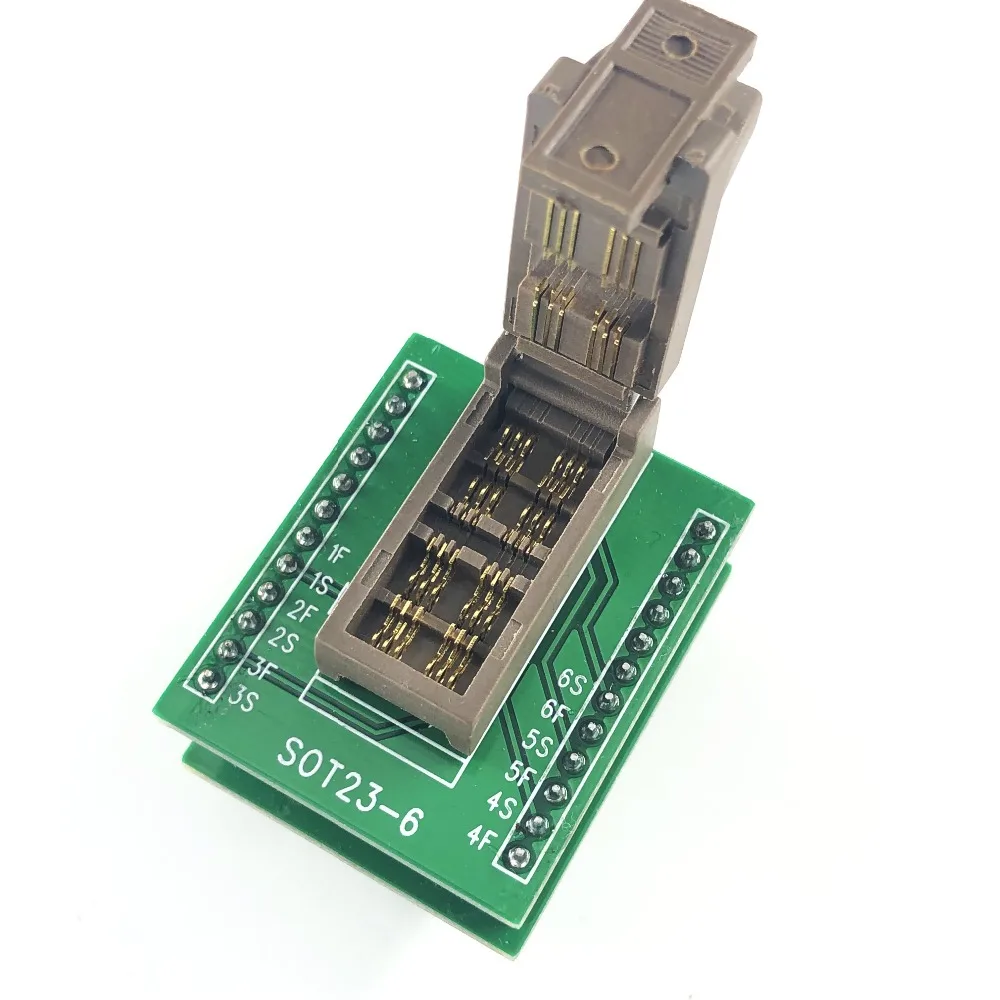 SOT23-6L-1.7 Burn in socket pin pitch 0.95mm IC body size 1.7mm clamshell test programming adapter Kelivn ZIF ada