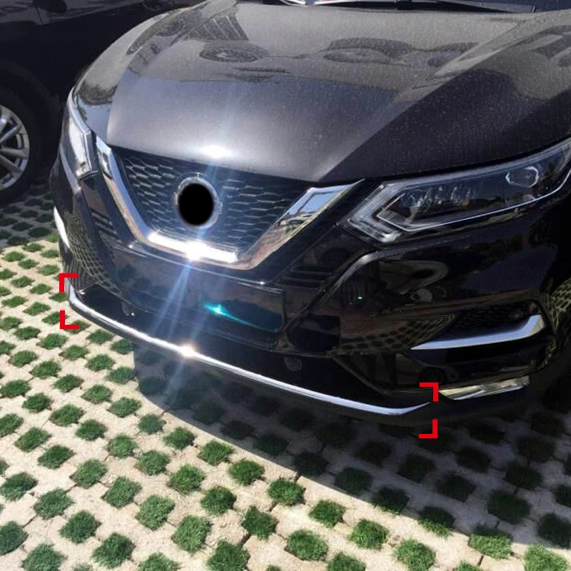 For Nissan Qashqai J11 2018 2019 2020 Stainless Steel Front Bumper Bottom Molding Strip Cover Trim Car Styling Accessories