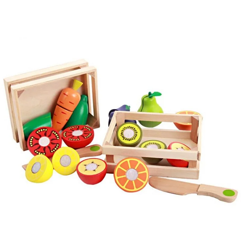 SUKIToy Holz Küche Spielzeug Schneiden Obst/Gemüse Blocks Set 11 stücke Classic toys high quality früherziehung geschenk für infant