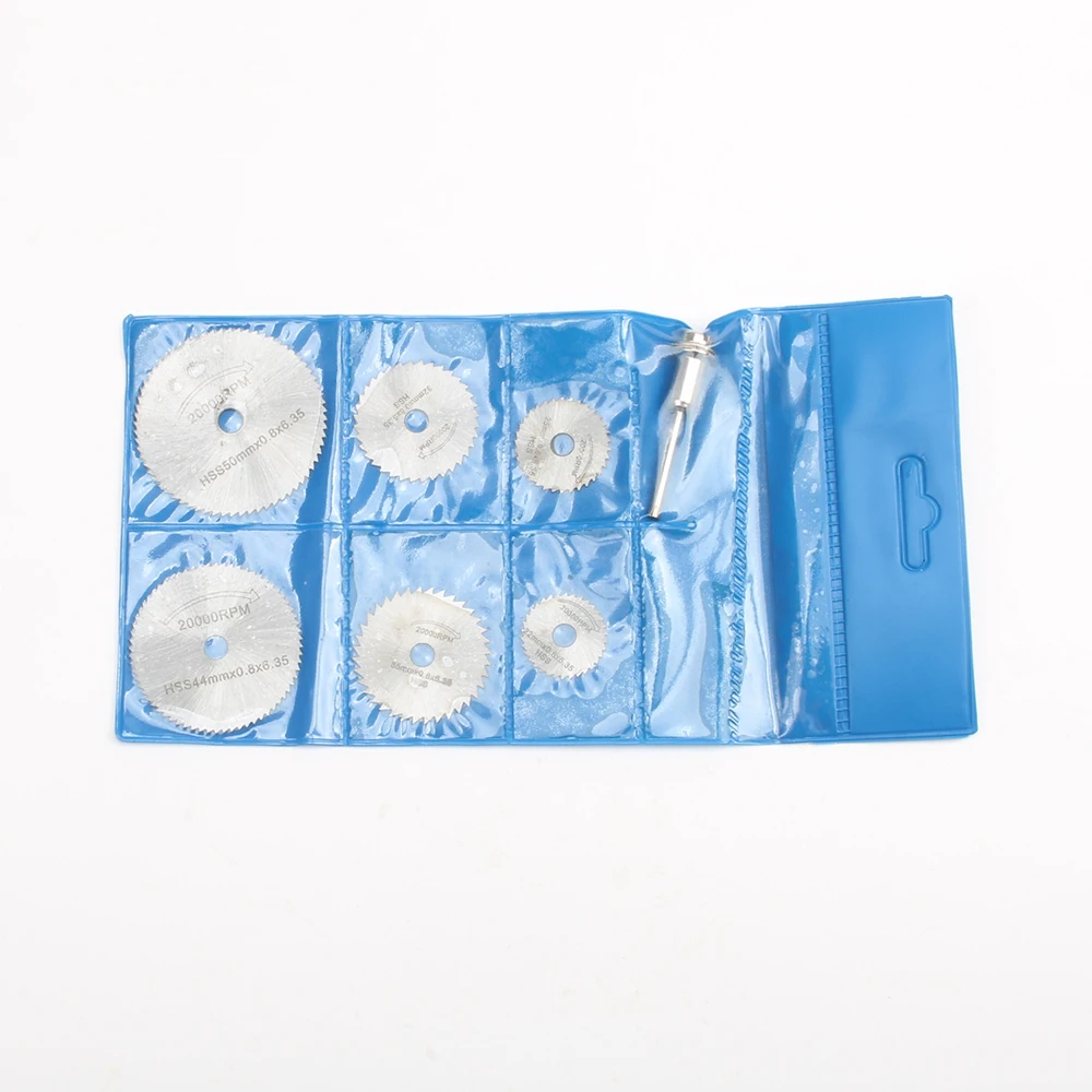 7個の高品質ミニ切断discsaw dremelためratoryツール研磨工具用アクセサリー + 1マンドルバニ