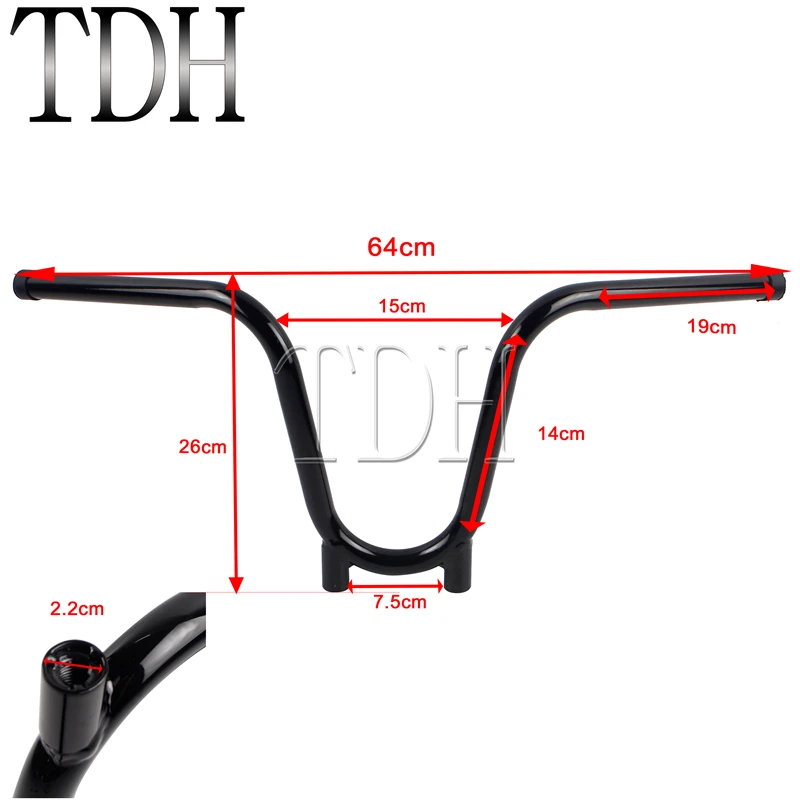 Black Chrome Old School Retro Handlebars 22mm 7/8\