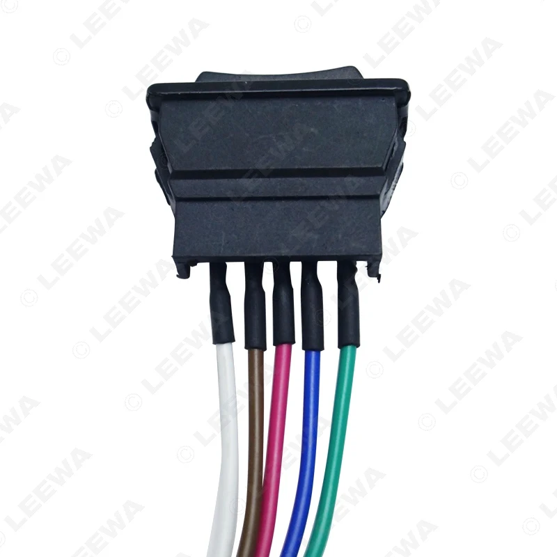 MOTOBOTS 1set 5Pin 20A 24V/12V Window Switch Button With Red/Green LED Light Wire Adapter for Universal All Autos #CA4538