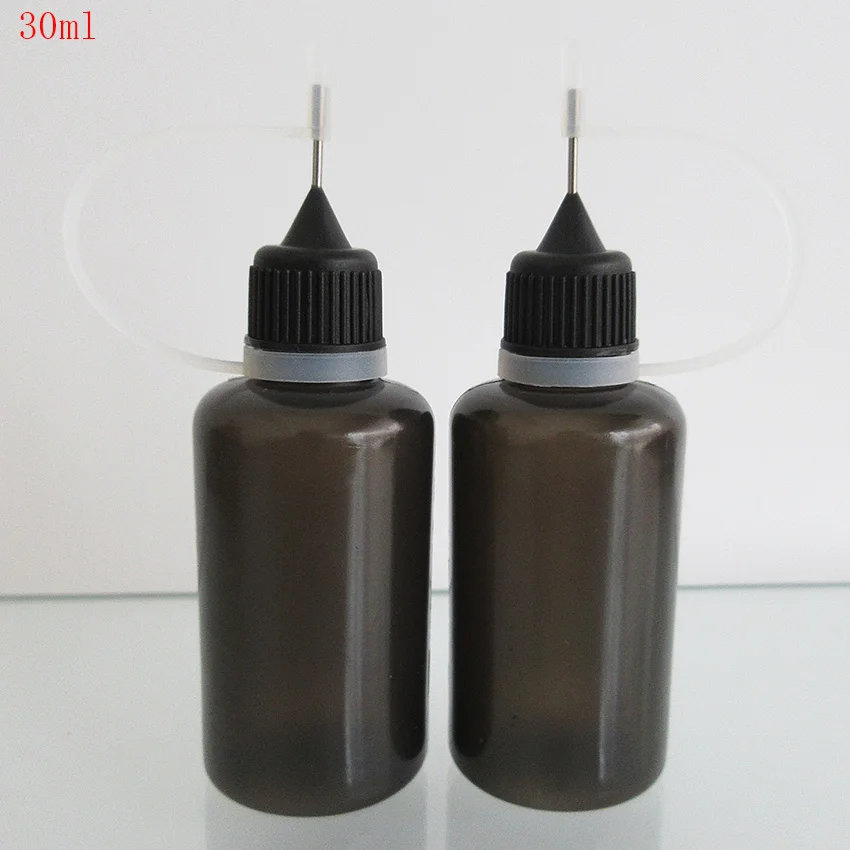 

50pcs 30ml Cool Black Empty Soft Squeeze Dropper Bottle,Screw cap with Needle Cap,PE Plastic Needle Tip Eye Drops Bottle