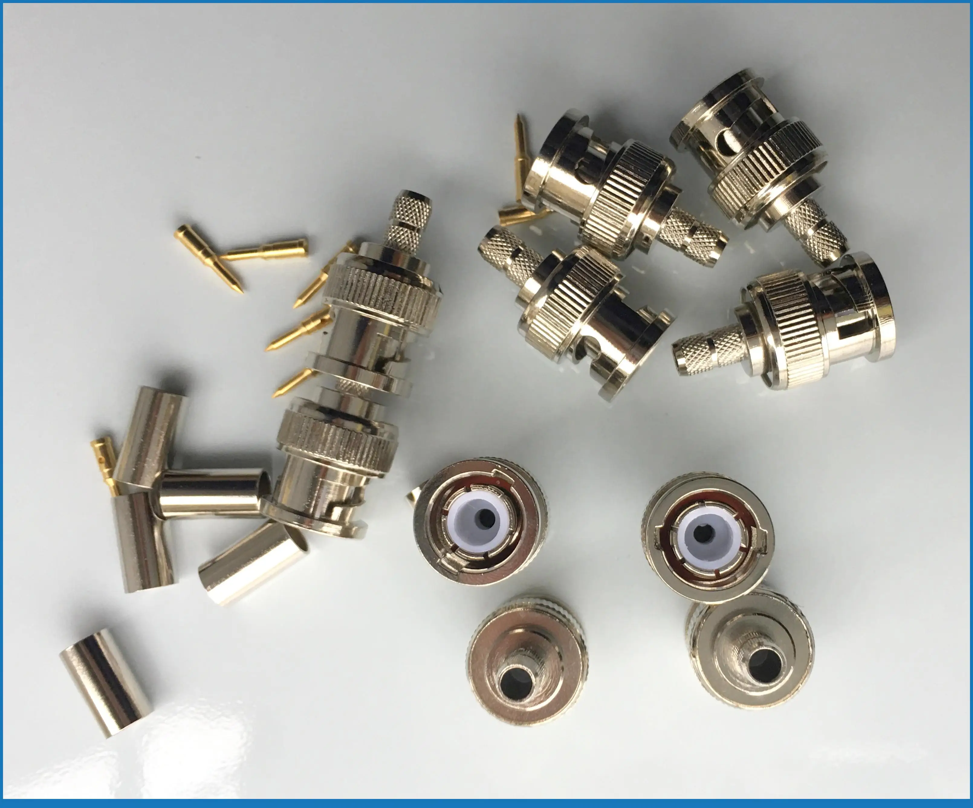 5 Sets 3 Piece RG 58 BNC Male Coaxial Crimp Connector