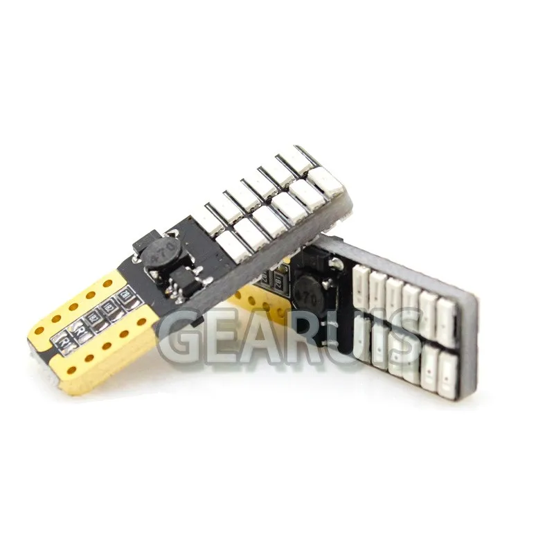 

10 шт. T10 Canbus 220MA 194 W5W 24 SMD 4014 без ошибок T10 Светодиодная лампа для парковки Автолампы Свет для чтения белый желтый синий 12 В