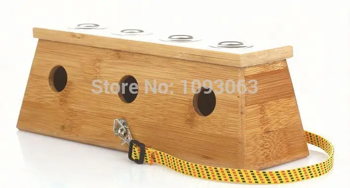 

Wooden 4 Holes Monocular Moxibustion Box Rectangle Navel Moxa Wormwood Thick Bamboo