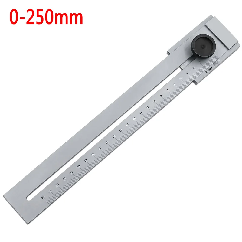 Stainless Steel Marking Ruler Ruler 200mm 250mm 300mm Screw Cutting Marking Gauge Mark Scraper Tool For Woodworking Measuring