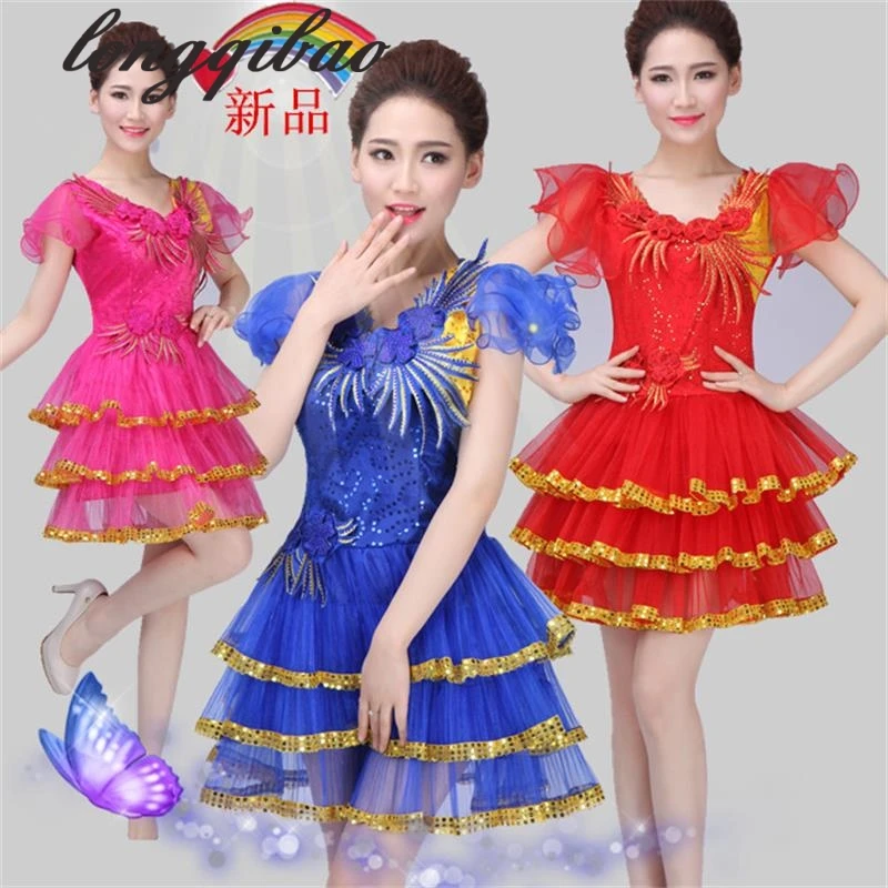 

The new dress stage costumes adult modern dance sequined women's choir performance clothing square dance clothing