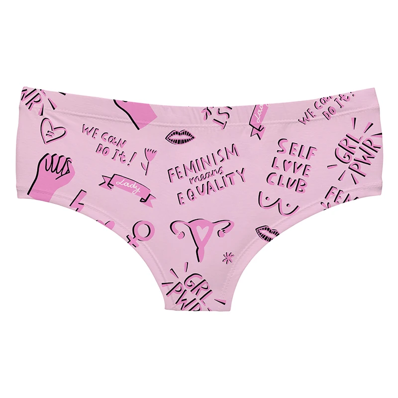 DeanFire Feminism Funny Print Super Soft Women Panties Kawaii Underwear Lovely Push Up Briefs Sexy Lingerie Thong