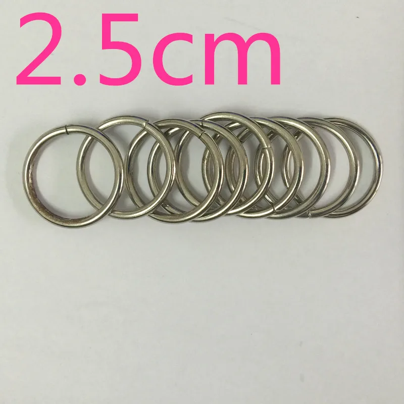 100pcs/lot 1''inch 25mm (2.5cm) Silver Metal Plating O Rings of leather Accessory Cast High Quality Carft Strap Round DIY