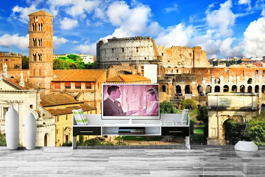 

Custom Italy Houses Ruins Rome Ancient Rome Cities wallpapers papel de parede,living room TV wall bedroom photo mural wallpaper