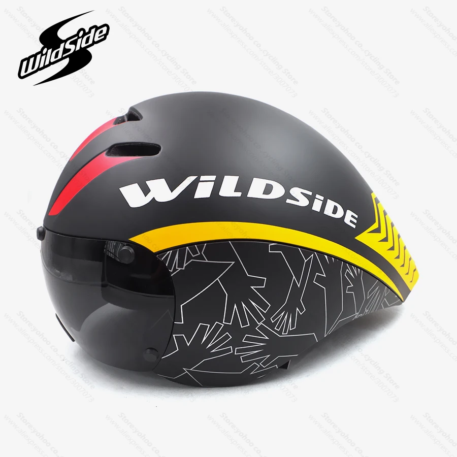 Race tt Ciclismo Casco lenti occhiali Triathlon tri aero Casco bici da strada timetrial Casco da bicicletta Casco Ciclismo accessori 2019