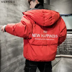 VERSMA 2018 Korean Winter Slim Fit Bat Sleeve Jacket Coat for Men Thick Parka Youth Russian Men Winter Parkas Jackets Coats 5XL