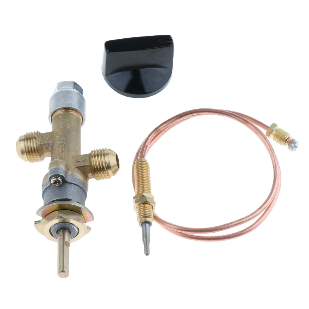 Gas Furnace Propane Gas Fire Pit Heater Control Valve w/ Thermocouple & Knob