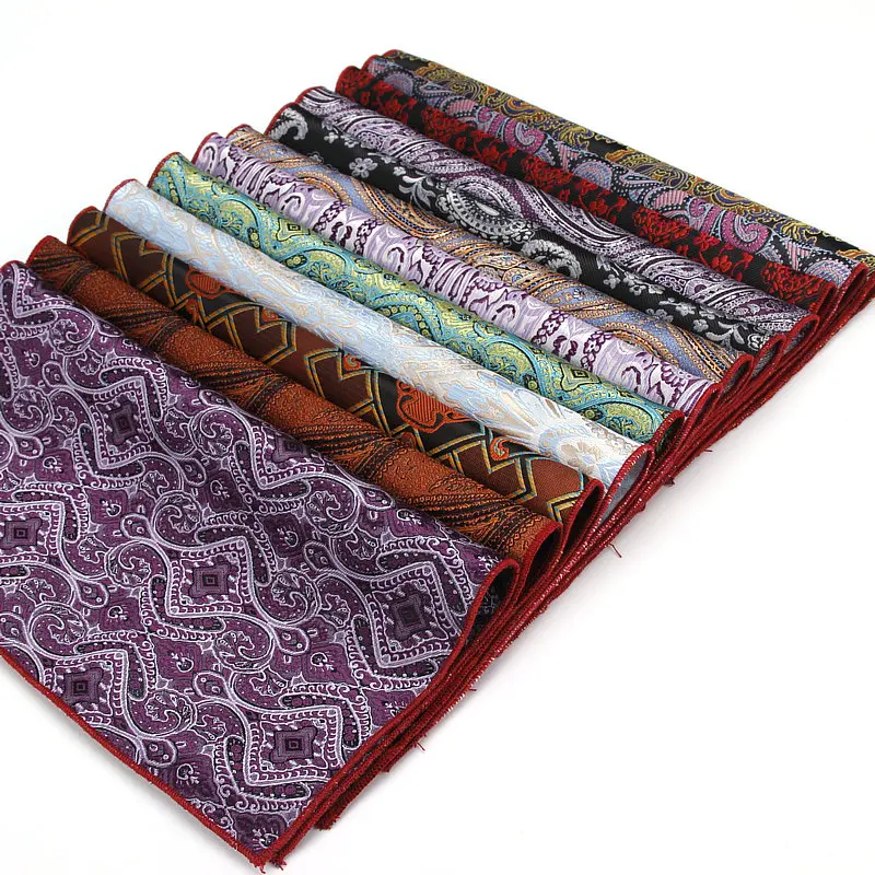 Brand Paisley Silk Handkerchiefs Woven Mens Pattern Hanky Mens Business Casual Square Pockets Handkerchief Wedding Hankies Towel