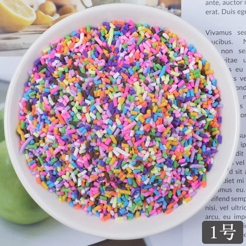 20 gr/los Nette Gefälschte Ton Streusel Bunte Herz Fünf Sterne Schleife Süßigkeiten Streusel für Handwerk Machen, DIY Kuchen Dessert Dekoration – Detail 1