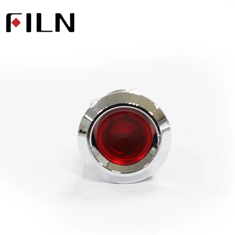 Filn 12 Mm Merah Kuning Biru Hijau Putih 12 V 24 V 220 V LED Sekrup Terminal Logam Pilot Indikator ringan