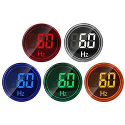 ST16Hz Round 22mm LED Digital hz Meter Indicator Signal Lamp Lights Frequency Counter Frequency Meter 20-75Hz Tester Meter