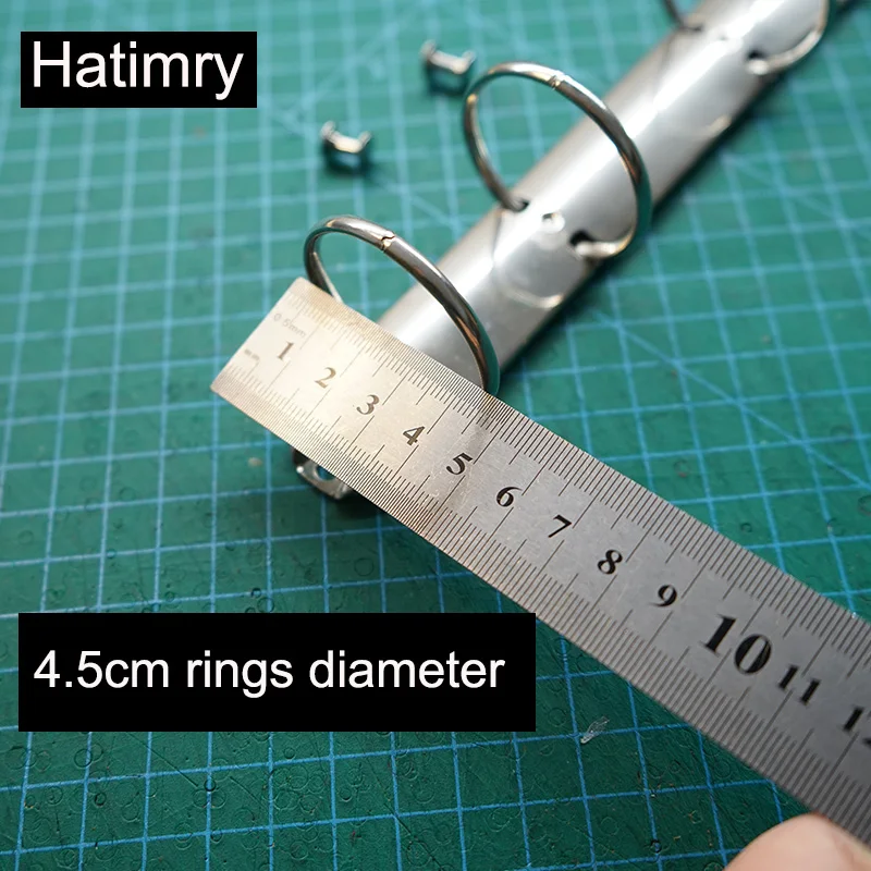 Hatimry A5 notebook 3.5 and 4.5cm rings clip 4 holes sliver color for DIY notebook binder clip school suppliers collect for RU