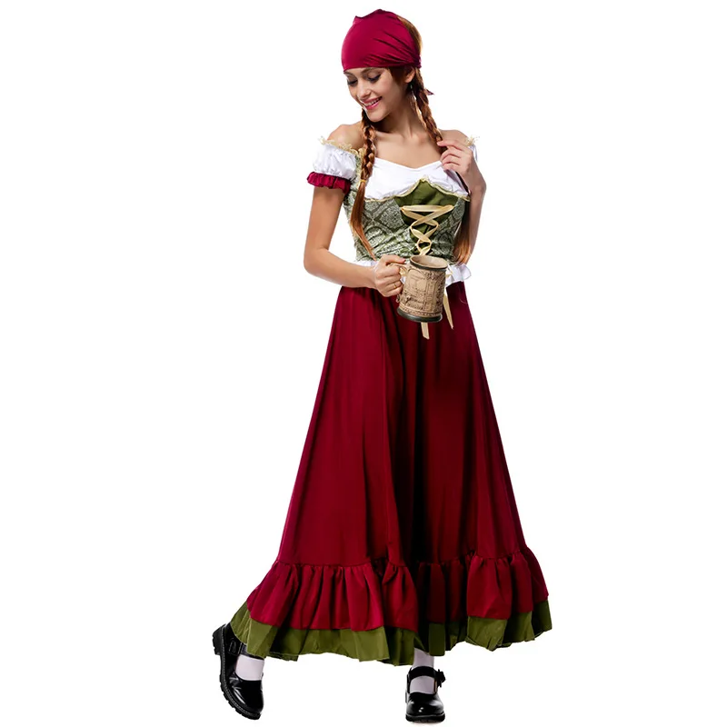 Free Shipping Oktoberfest Beer Carnaval Festival October  Girl Dress Skirt Costume Bar Ballroom Women Halloween  Fancy dress