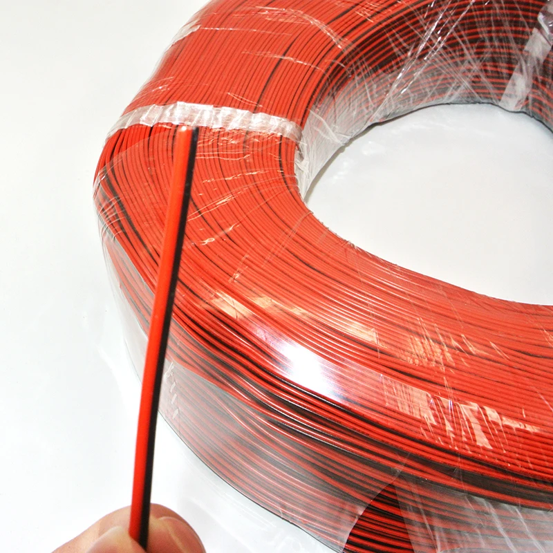 609 Meters  200FT 24 Gauge AWG Electrical Wire Tinned Copper Insulated PVC Extension LED Strip Cable Red Black Wire