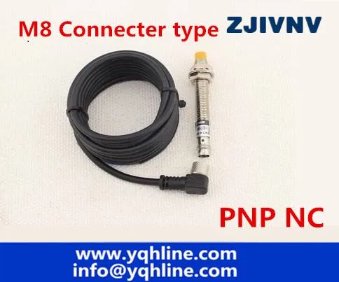 5PCS M8 non-flush PNP NC DC 3 wires induction proximity sensor switch  connector type metal sensor PNP normally close dc