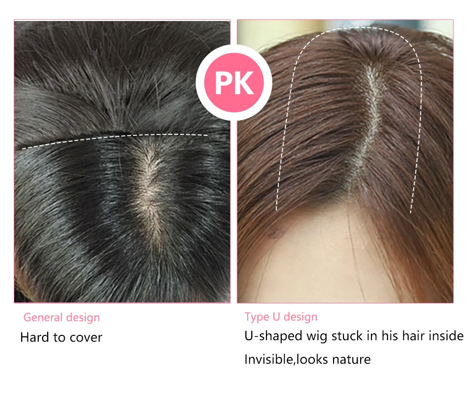 Elegante Premium-Synthetik-U-Teil-Perücke, halb nach oben, halber Unten und Kopf, 3/4 Clip in lockigen, schwarzen, blonden, dunkelbraunen Haarverlängerungen, 76,2 cm – Detail 5