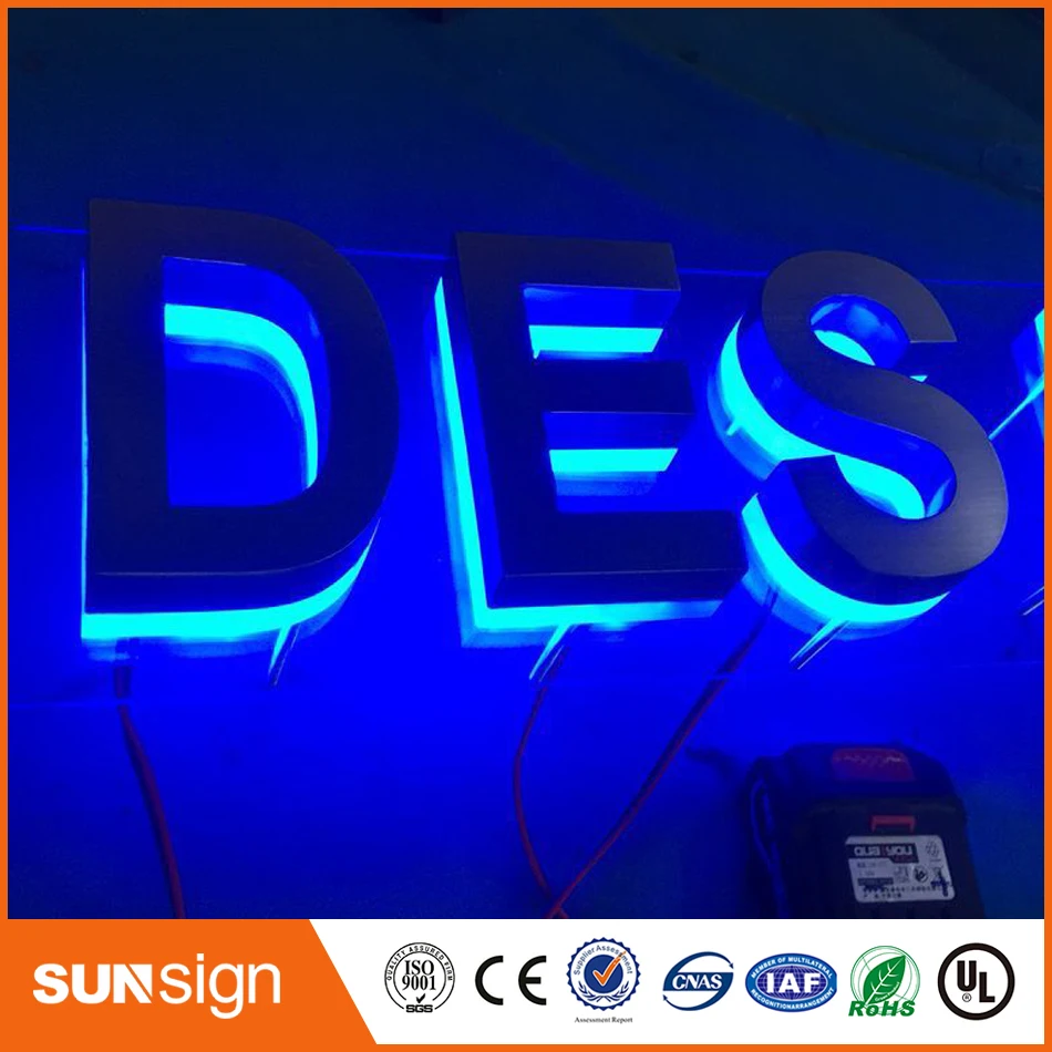 Outdoor Waterproof Custom Design Metal Backlit Led Channel Letter