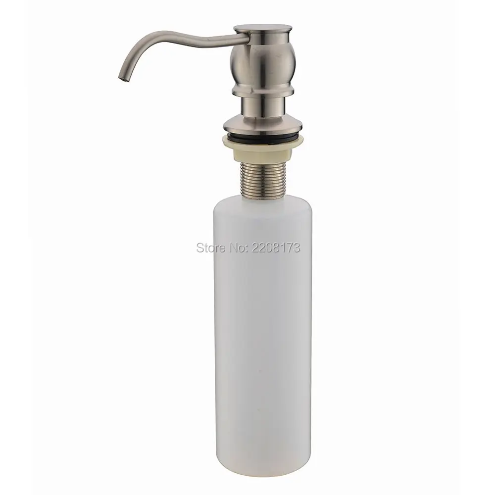 Classic Style Solid Brass Brushed Nickle Kitchen Sink Countertop Liquid Dish Hand Soap Dispenser Pump Replacement