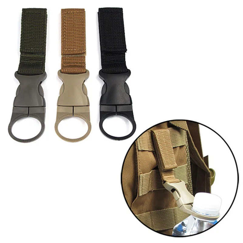 1pc EDC Outdoor Tactical 25mm Nylon Backpack Equipment Tourism Detachable Water Bottle Ribbon Buckle Belt Plastic Steel tools