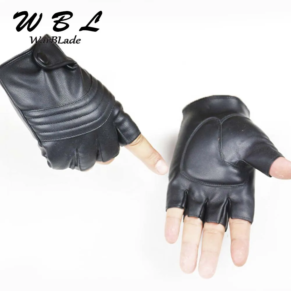 WarBLade New Style Mens Leather Driving Gloves Fitness Gloves Half Finger Tactical High Quality Gloves Black Guantes Luva R223