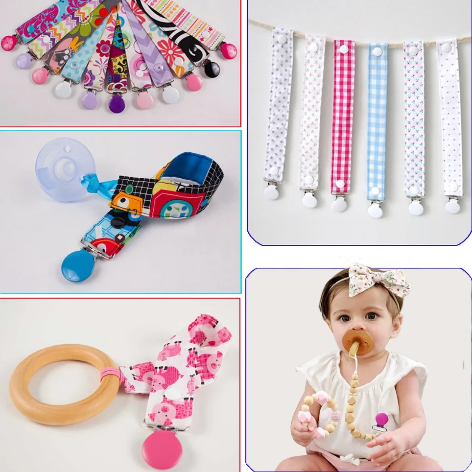 Sutoyuen E-pack 10 pcs 1\'\' 25mm Wide 21 Color Metal Enamel Round Shape Pacifier Clips/Suspender Clips pacifier clips metal round