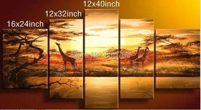 

NEW 100% hand-painted Home decoration famous oil painting high quality Modern artists painting African landscape DM-20141227032