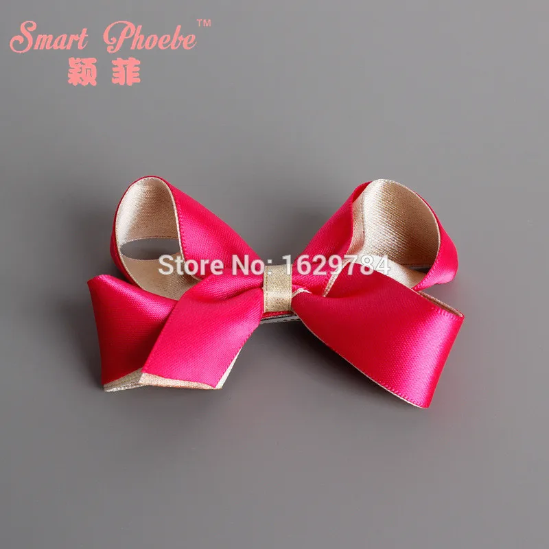 Boutique 20pcs Fashion Cute Hair Bow Clips Deluxe Satin Ribbon Bowknot  Hair Barrette Red Dark Blue Purple Alligator Clip